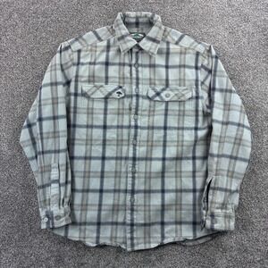 Arborwear Flannel Shirt Mens Medium Gray Plaid Long Sleeve Button Up Heavyweight